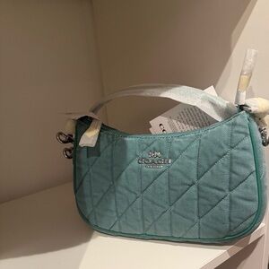 Coach Quilted Teal Crossbody Bag